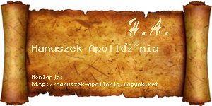 Hanuszek Apollónia névjegykártya